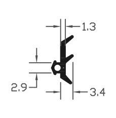 Heavy Duty Aluminum Black TPE Curtain Wall Gasket - 230m