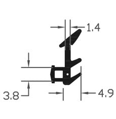 Premium Quality TPE Black E Gasket Seal For Door Sealing - 175m