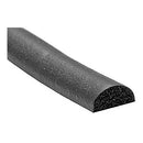 12.5mm Diameter Black Expanded EPDM Sponge Rubber Half Round Section