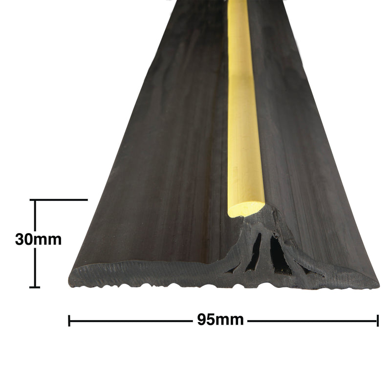 Premium 30mm Garage Door Threshold Seal Strip Black Floor Seal for Dust Water & Draught Protection- 2515mm