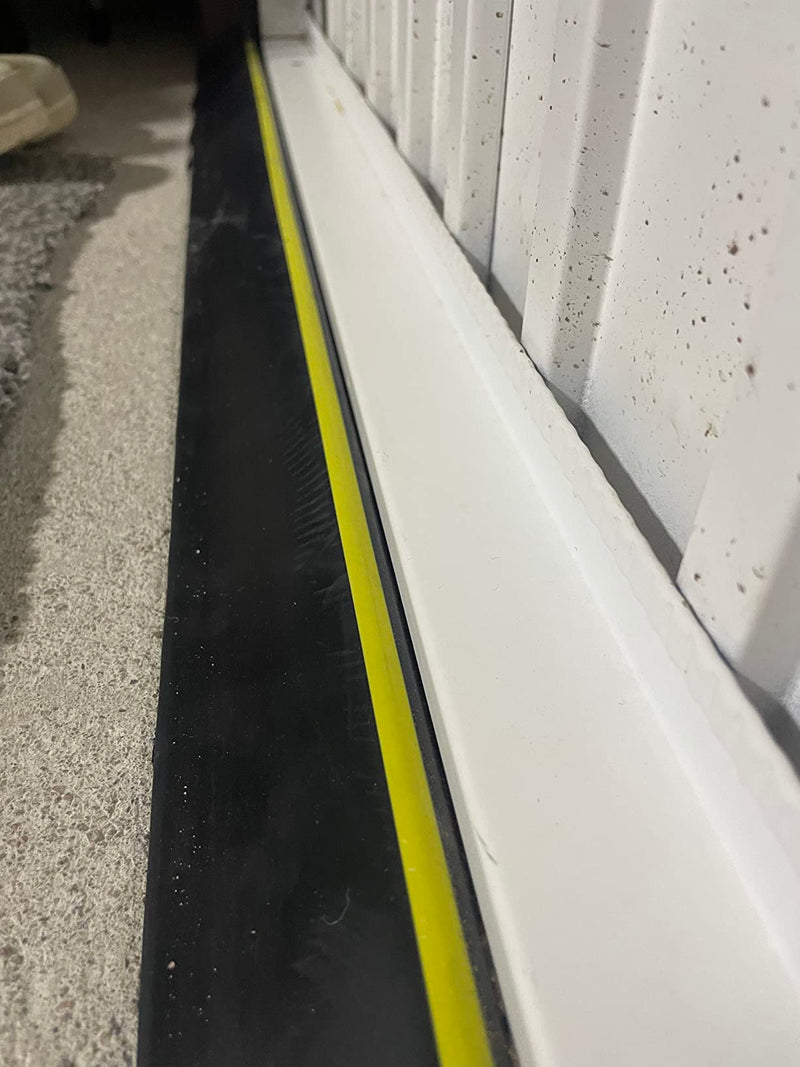 Heavy-Duty Garage Door Threshold Seal Weatherproof Rubber Strip with Hi-Vis Safety, Energy Saving