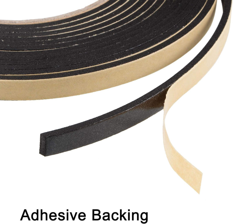 Self-Adhesive Sponge Rubber Tape 12mm x 3mm Weatherproof Seal – 6m