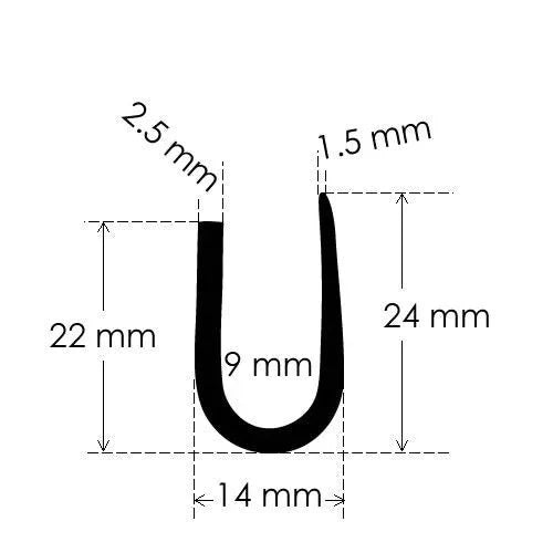 Rubber U Channel Seal Extrusion